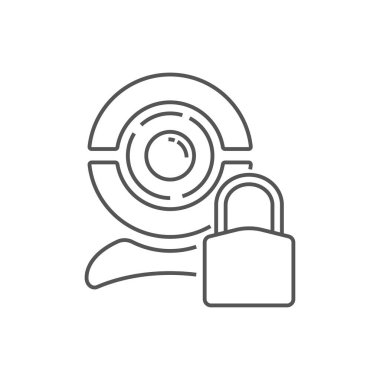 Beyaz arka planda bir web kamerası görüntüsü. Web siteleri ve uygulamalar için satır simgesi. Eps 10