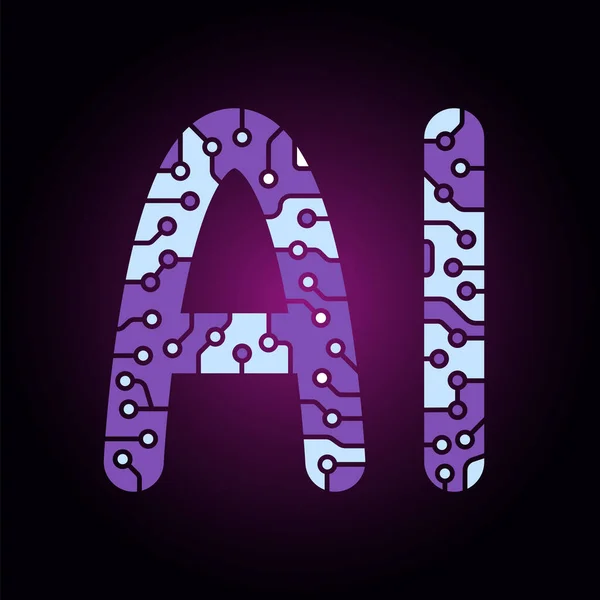 AI Artificial Intelligence carta Logo. Vector. EPS 10 —  Vetores de Stock