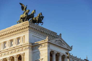 Vittoriano'ya anıt heykel Roma bina