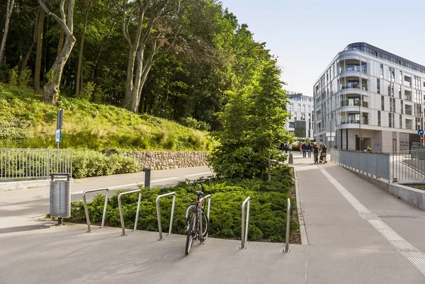 Moderne industriële gebouw architectuur in Gdynia Rechtenvrije Stockfoto's