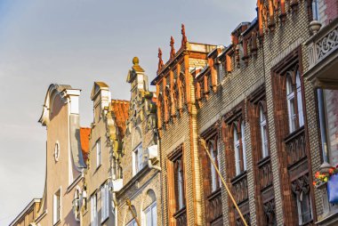 Gdansk eski tarihi bina mimarisi cephe