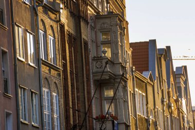 Gdansk eski tarihi bina mimarisi cephe