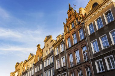 Gdansk eski tarihi bina mimarisi cephe