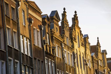 Gdansk eski tarihi bina mimarisi cephe
