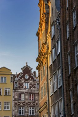 Gdansk eski tarihi bina mimarisi cephe