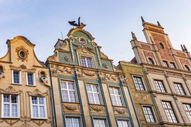 Gdansk eski tarihi bina mimarisi cephe
