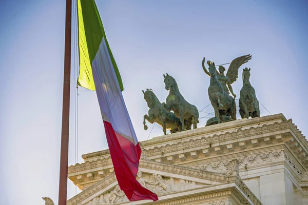 Italian and european union flags in Rome — Stock Photo, Image