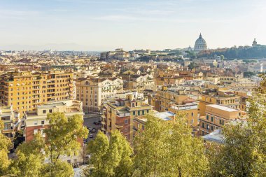 Vatikan Roma'da Aziz Petrus Bazilikası panoraması