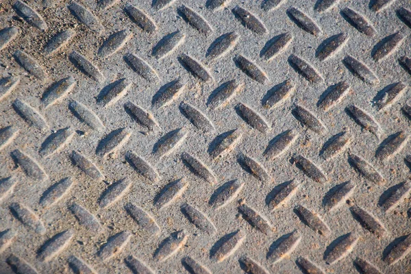 Polvere grungy Industrial Checker Plate texture di sfondo con Ru — Foto Stock