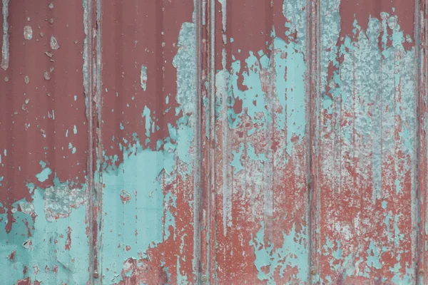 Láminas Acero Oxidadas Peladas Descoloridas Con Pintura Roja Sangre Buey — Foto de Stock