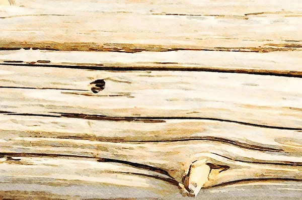 Watercolor Painting Background Antique Distressed Wooden Planks Boards Old Log — Stock Photo, Image