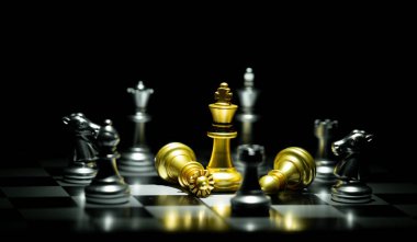 Satranç tahtası yarışma ve strateji konsepti