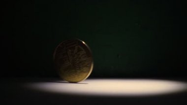Koyu arkaplanda altın bitcoin kripto para birimi