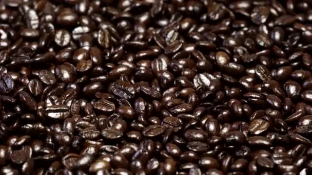 Roasted Coffee Beans Flat Background Textured — Stock Video