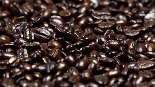 Roasted Coffee Beans Flat Background Textured — Stock Video