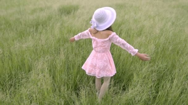 Mujeres Corriendo Cámara Lenta Campo — Vídeo de stock