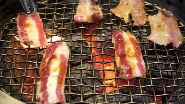 Yakiniku Grilované Hovězí Japonské Restauraci — Stock video