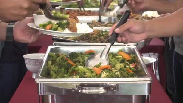 Thai Food Buffet Catering Auf Dem Tisch — Stockvideo