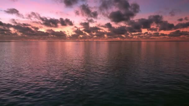 Colorful Sunrise Ocean Maldives — Stock Video