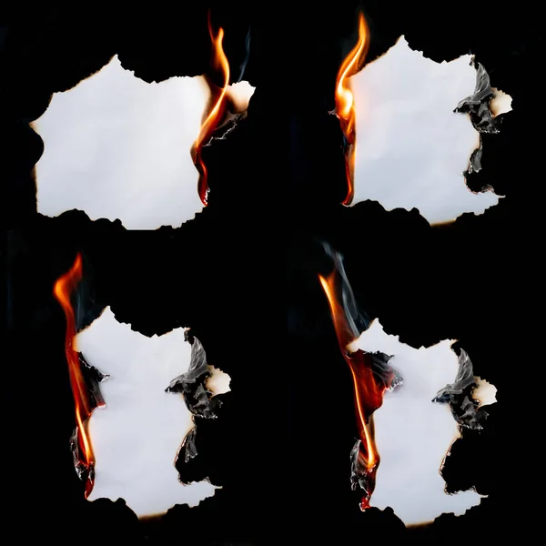Pedaço de papel em chamas — Fotografia de Stock