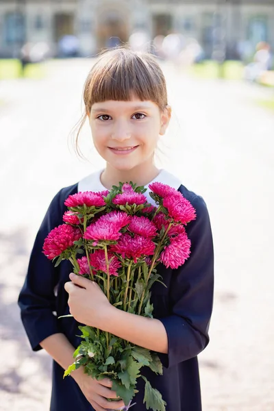 Bouquet Beloved Teacher First September Flowers Last Bell Day Knowledge — Stock Photo, Image