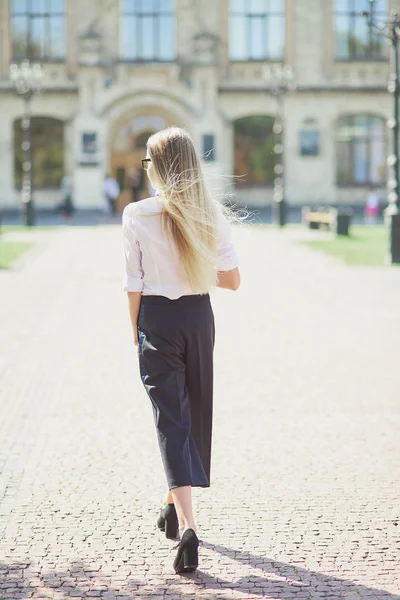 Portrait College Student Outdoors Campus Teenage Studentwith School Folder Learning — Stock Photo, Image