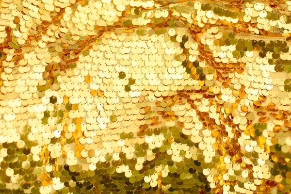 Background Golden Scales Mermaid Tail Fashion Shiny Fabric Scales Sequins — Stock Photo, Image