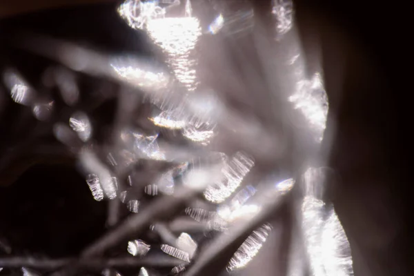 Crystal Light Overlay Prismatic Suncatcher Reflections Light Black Background Use — Stock Photo, Image