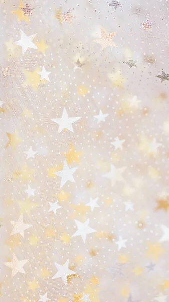 Brilho Dourado Estrelas Brilhantes Sobre Fundo Festivo Branco Férias Inverno — Fotografia de Stock