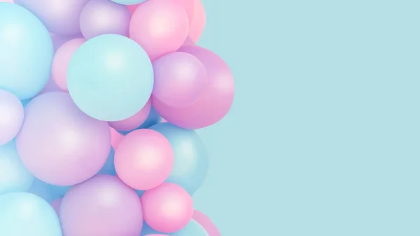 Fundo Balões Coloridos Pastel Punchy Colorido Foco Suave Cor Rosa — Fotografia de Stock