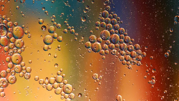 Aceite Con Burbujas Fondo Color Fondo Espacio Abstracto Enfoque Selectivo — Foto de Stock