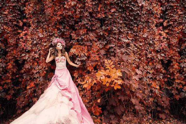 Κοντινό Πορτραίτο Της Καλαβέρα Κατρίνα Ροζ Φόρεμα Ζάχαρη Κρανίο Μακιγιάζ — Φωτογραφία Αρχείου