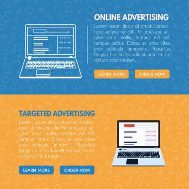 Targeted advertisement banner template for websites in vector EPS10 clipart