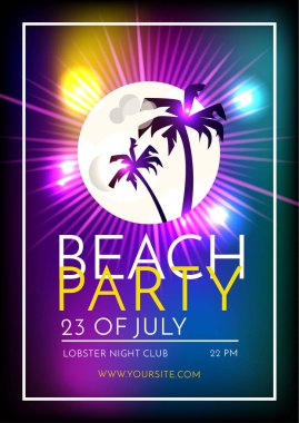 Yaz plaj partisi vektör Flyer şablonu - Eps10 tasarım