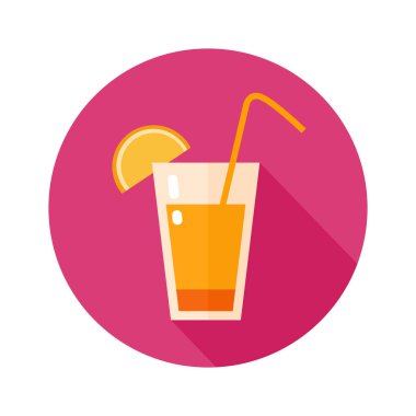 Düz tasarım stili kokteyl simgesini. Vektör çizim.