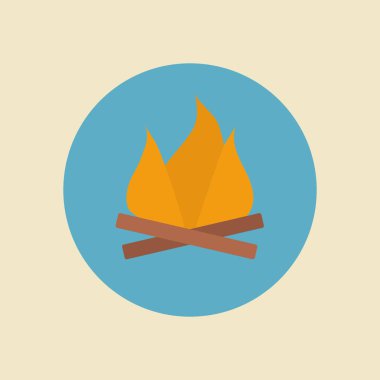 Yangın. Tek düz renk simgesi. Vektör çizim. Eps10 düzenlenebilir illüstrasyon