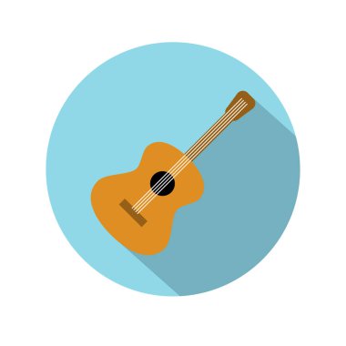 Klasik akustik gitar. İzole edilmiş klasik gitar. Müzik teli enstrüman koleksiyonu. Vektör illüstrasyonu düz biçimde 8 birim. Tasarımın ve işin için..