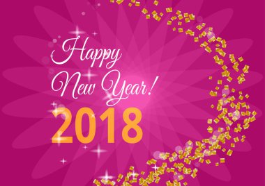 Yeni Yılınız Kutlu Olsun. Tatil vektör çizim. Yıldız ve pırıltılar Eps10 parlak yazı kompozisyonu