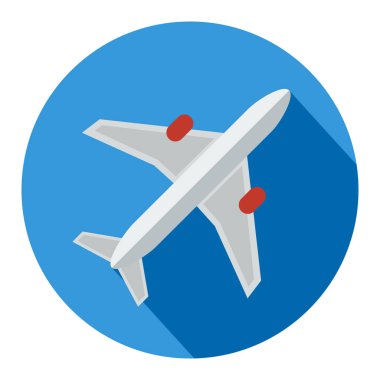 Uçak düz tasarım simgesi illustraiton Par seyahat tatil simgeler kümesi