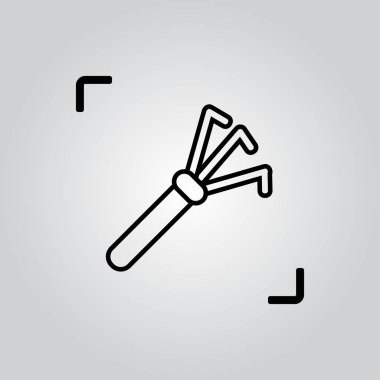 Thinline kutsal kişilerin resmi bahçe komisyon tarım Aracı, vektör çizim