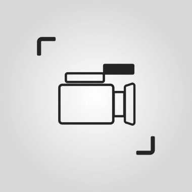 İnce çizgi vektör video kamera simgesi, web simgeler kümesi