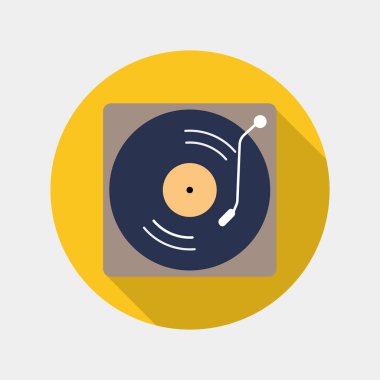 Eski dj VYNIL simge Eps10 vektör düz tasarım