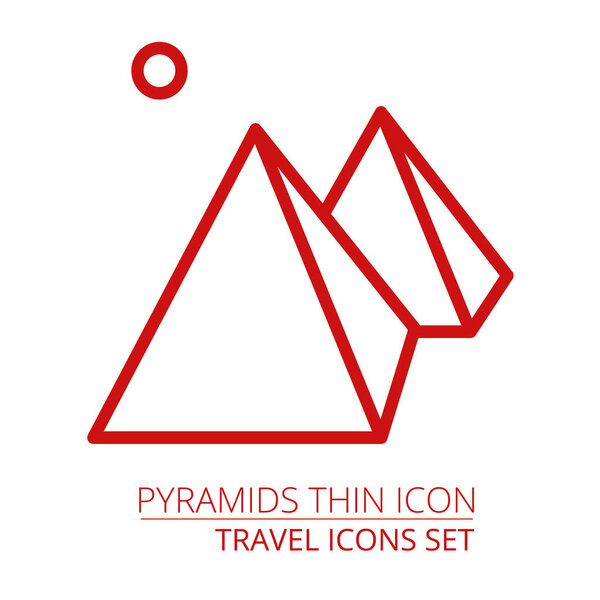 Egyptian pyramids line icon. Part of travel icons set