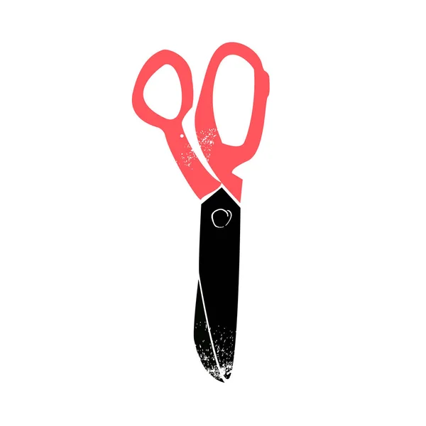 Scissor Vektor Illustration Verktyg Isolerad Vit Bakgrund Skiss Bläck Stil — Stock vektor