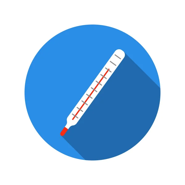 Medizinisches Thermometer Modernes Flaches Symbol Mit Langem Schatten — Stockvektor