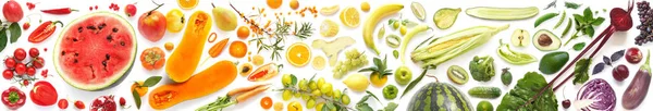 Colourful Banner Made Fresh Fruits Vegetables — Stock Photo, Image