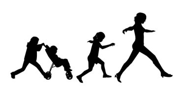 İnsan grubunun minimalist vektör illüstrasyonu