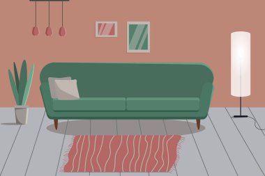 Oturma odası içinin vektör çizimi