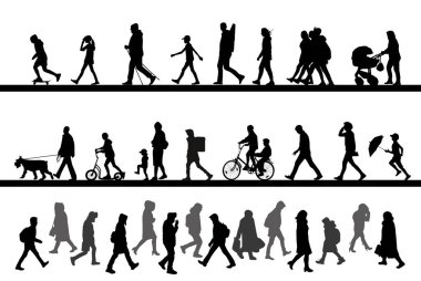 İnsan grubunun minimalist vektör illüstrasyonu