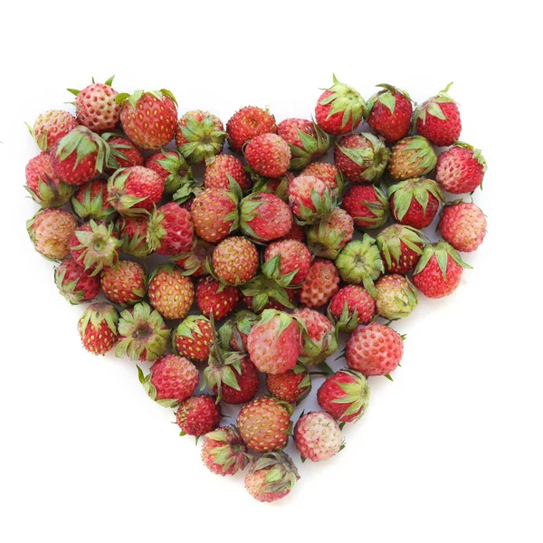 Fresas Frescas Sabrosas Frutas Aisladas Sobre Fondo Blanco —  Fotos de Stock